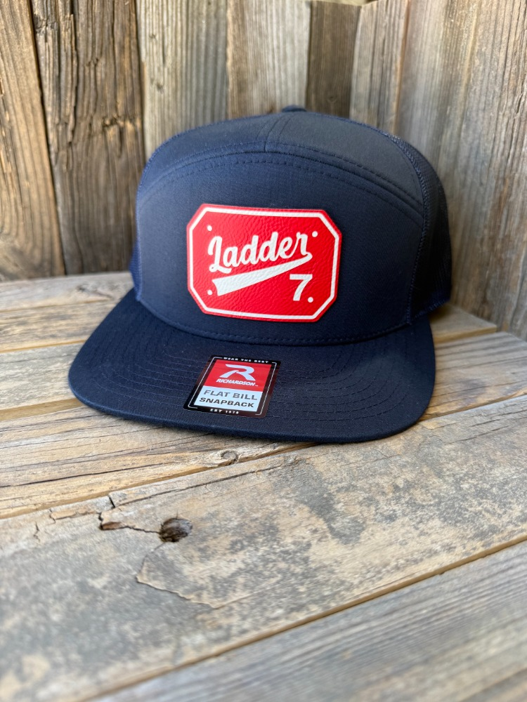 Personalized Firefighter Flat Bill Hat — Ladder Company Patch