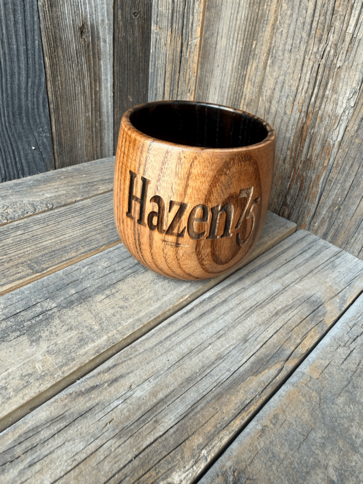Hand-Turned Wooden Cup — Custom Engraved